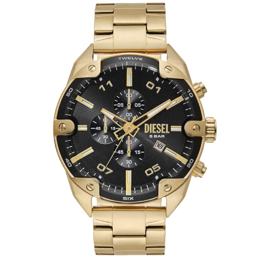 ディーゼル DIESEL 腕時計 メンズ SPIKED クロノグラフ ゴールドトーン