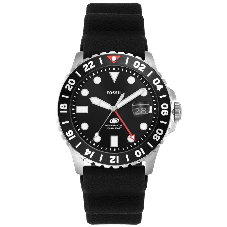 フォッシル FOSSIL 腕時計 メンズ FOSSIL BLUE GMT ブラックシリコンウォッチ FS6036の画像