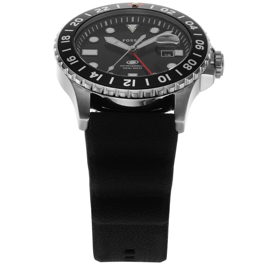フォッシル FOSSIL 腕時計 メンズ FOSSIL BLUE GMT ブラックシリコンウォッチ FS6036の画像