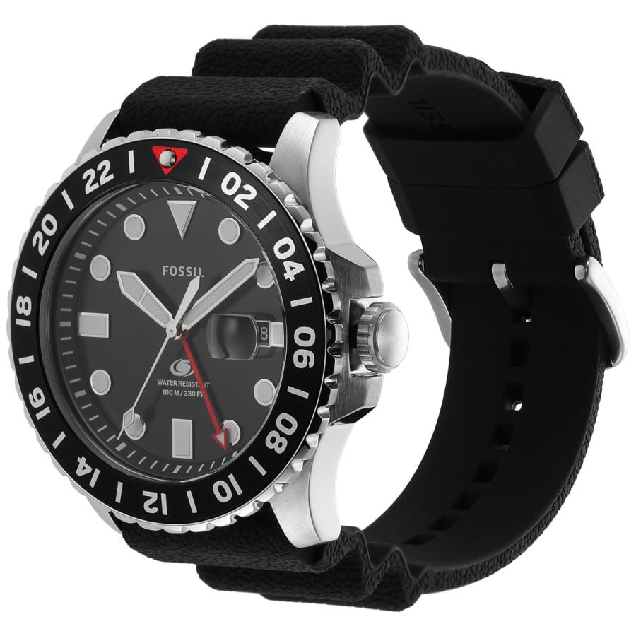 フォッシル FOSSIL 腕時計 メンズ FOSSIL BLUE GMT ブラックシリコンウォッチ FS6036の画像