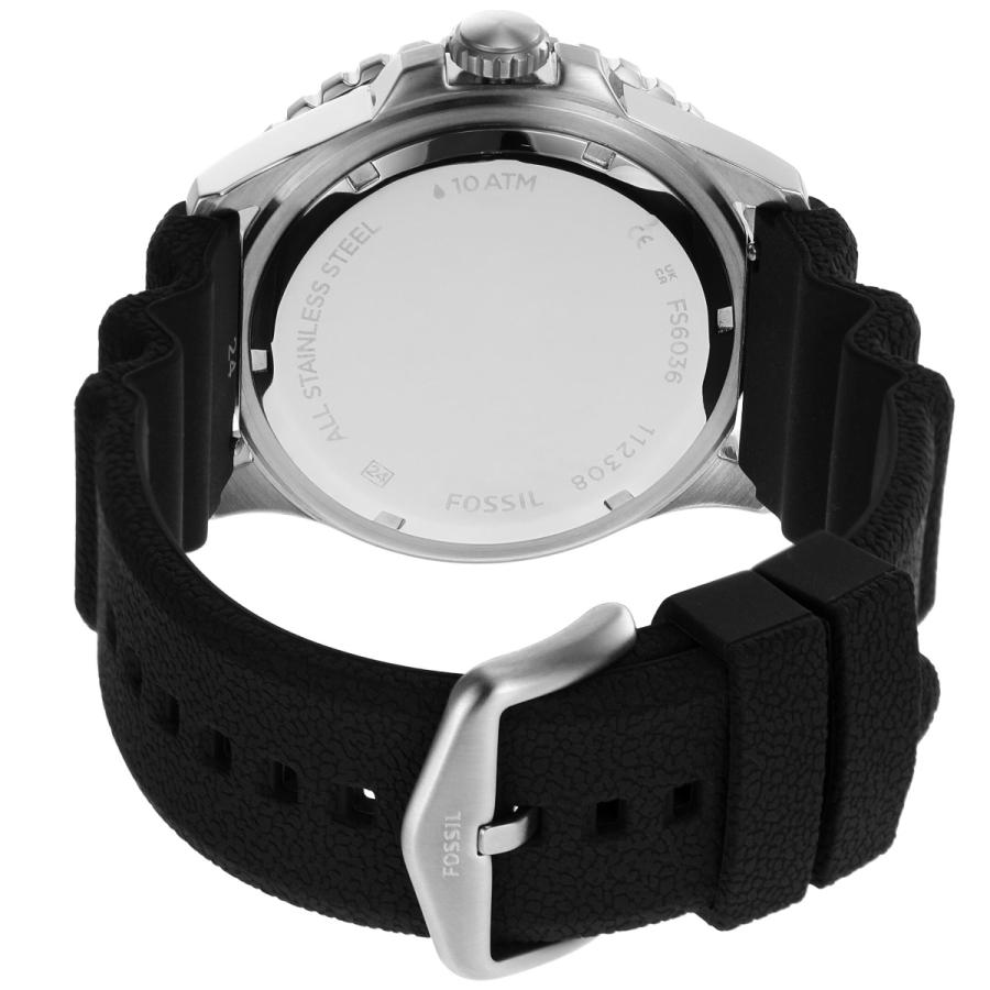 フォッシル FOSSIL 腕時計 メンズ FOSSIL BLUE GMT ブラックシリコンウォッチ FS6036の画像