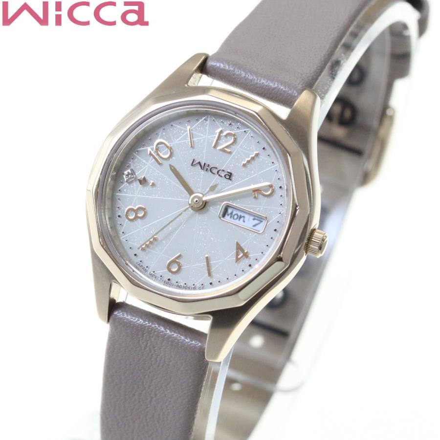 【美品　電波ソーラー】CITIZEN シチズン　Wicca ウィッカ　デイト wicca（ウィッカ） シチズン ソーラーテック 腕時計 レディース デイ