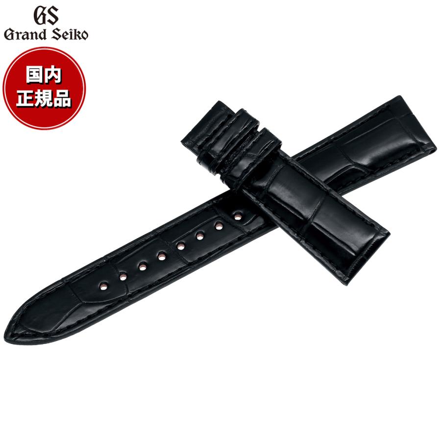 グランドセイコー 純正ベルト RG01W19BK クロコダイル ブラック Grand Seiko グランドセイコー 腕時計 替えバンド ベルト 19mm