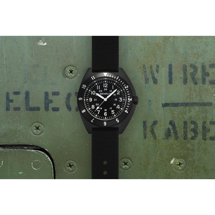 BENRUS ベンラス 腕時計 メンズ TYPE-II BLACK ブラック ミリタリー