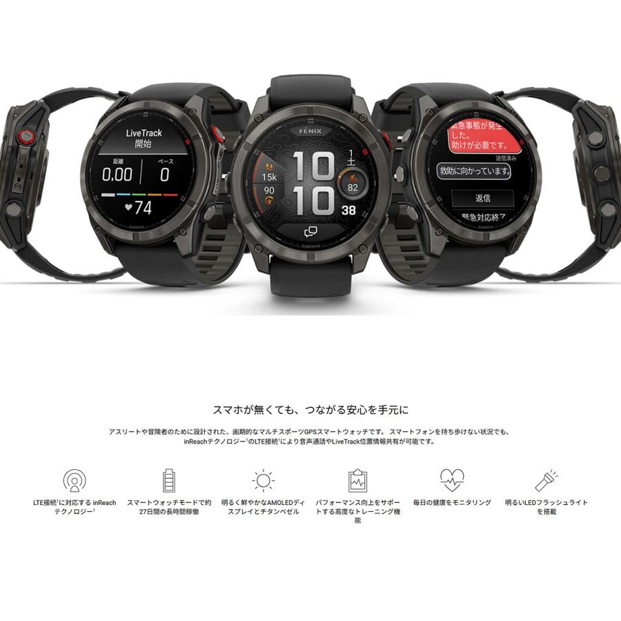 （無金利ローン）ガーミン GARMIN fenix 8 Pro AMOLED 51mm フェニックス8 プロ スマートウォッチ 腕時計 010-03199-21の画像