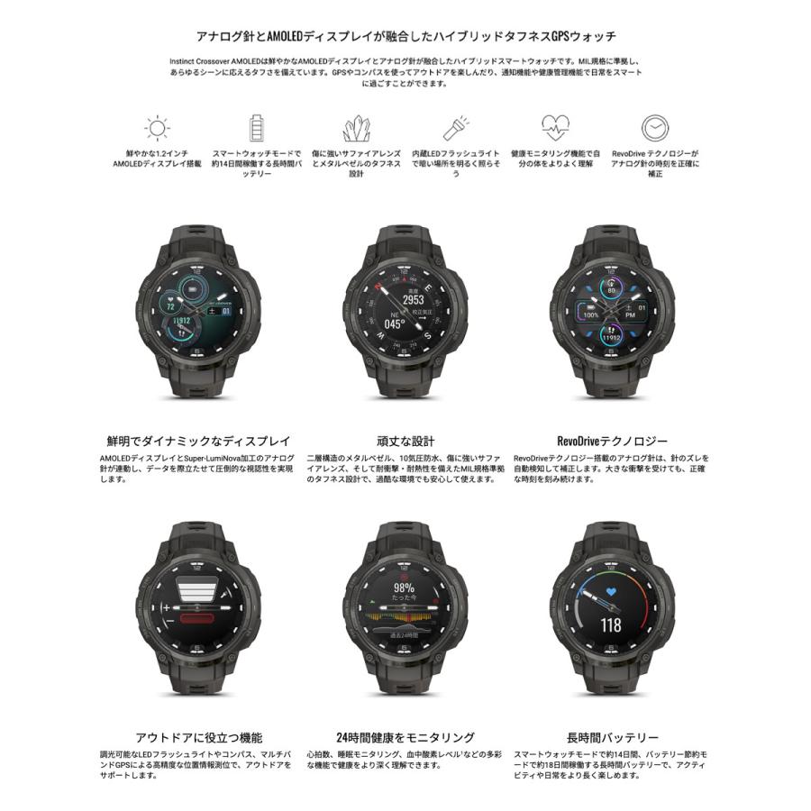（期間限定価格）ガーミン GARMIN Instinct Crossover AMOLED インスティンクト クロスオーバー 010-03398-31_5