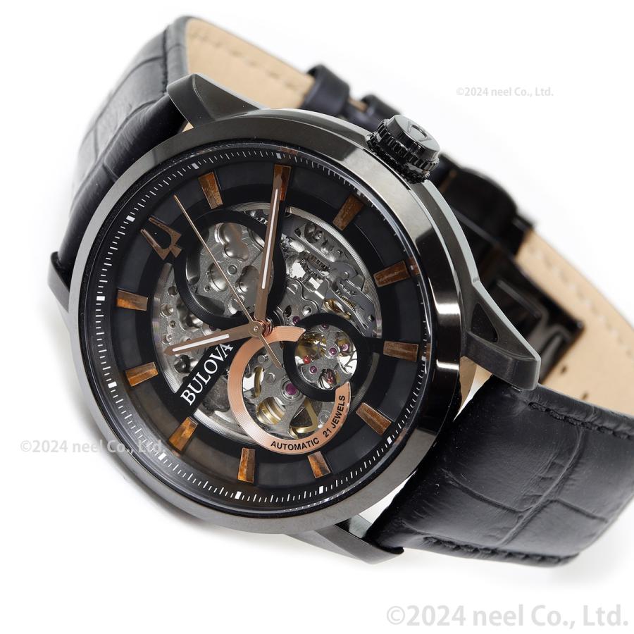 BULOVA （豪華おまけ有） ブローバ 腕時計 メンズ 自動巻き スケルトン  