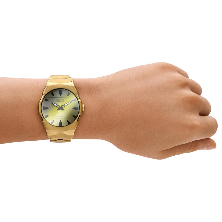 DIESEL ディーゼル 腕時計 メンズ D-SRUPTOR 三針 ゴールド