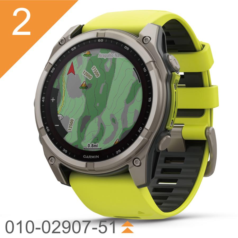 ガーミン GARMIN fenix8 Sapphire Dual Power 51mm 010-02907-50 010-02907-51 スマートウォッチ 国内正規品の画像