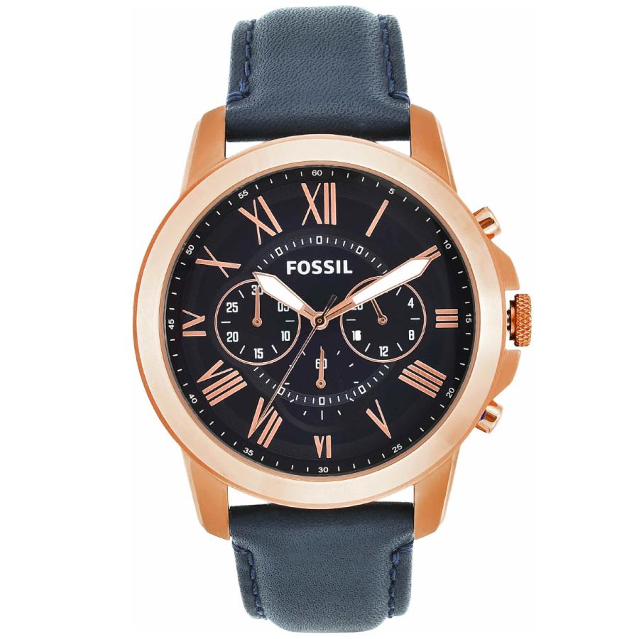 フォッシル FOSSIL 腕時計 メンズ GRANT ネイビーレザー クロノグラフ