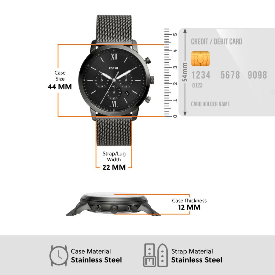 NEUTRA フォッシル FOSSIL 腕時計 メンズ クロノグラフ スモーク 