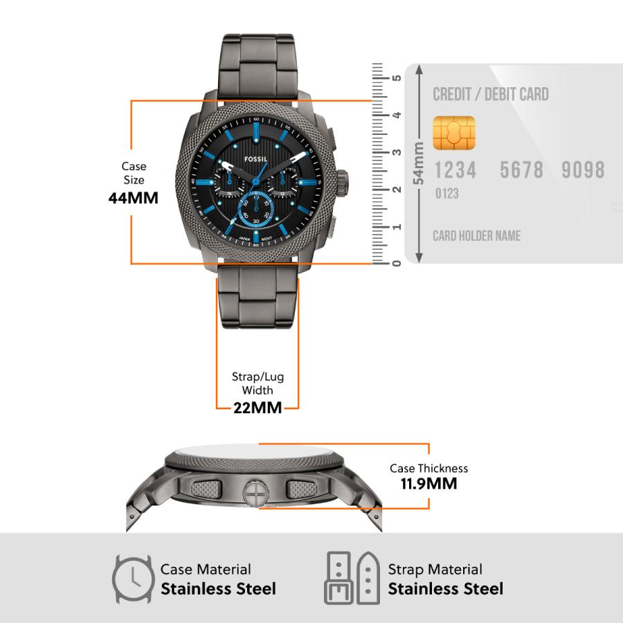 フォッシル FOSSIL 腕時計 メンズ MACHINE クロノグラフ ガンメタル