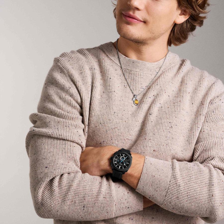 フォッシル FOSSIL 腕時計 メンズ MACHINE クロノグラフ ブラック 
