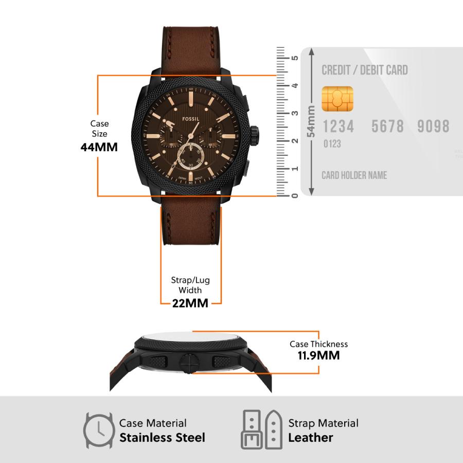 フォッシル FOSSIL 腕時計 MACHINE クロノグラフ ブラック ウォッチ
