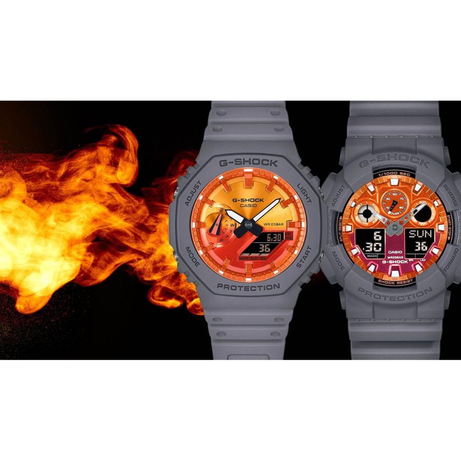 【鮮やかオレンジ★完動★極美品】G-SHOCK アナデジ GA-150A反転液晶 G-SHOCK Gショック アナデジ 腕時計 メンズ GA-100FL-8AJF Flame