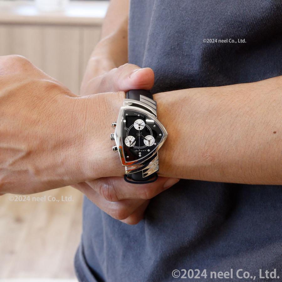 HAMILTON クロノグラフ ベンチュラ ブラック　H24412732 ベンチュラ Chrono Quartz - ダイヤルカラー:ブラック - H24412732