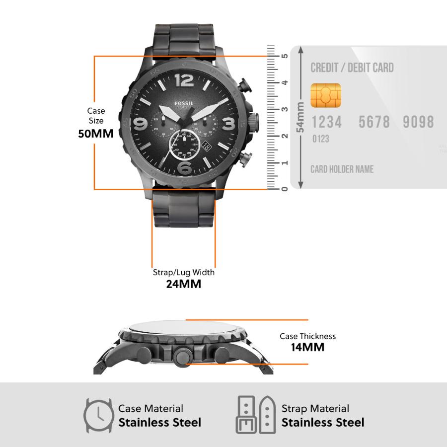 FOSSIL（フォッシル） 腕時計 メンズ NATE クロノグラフ スモーク 
