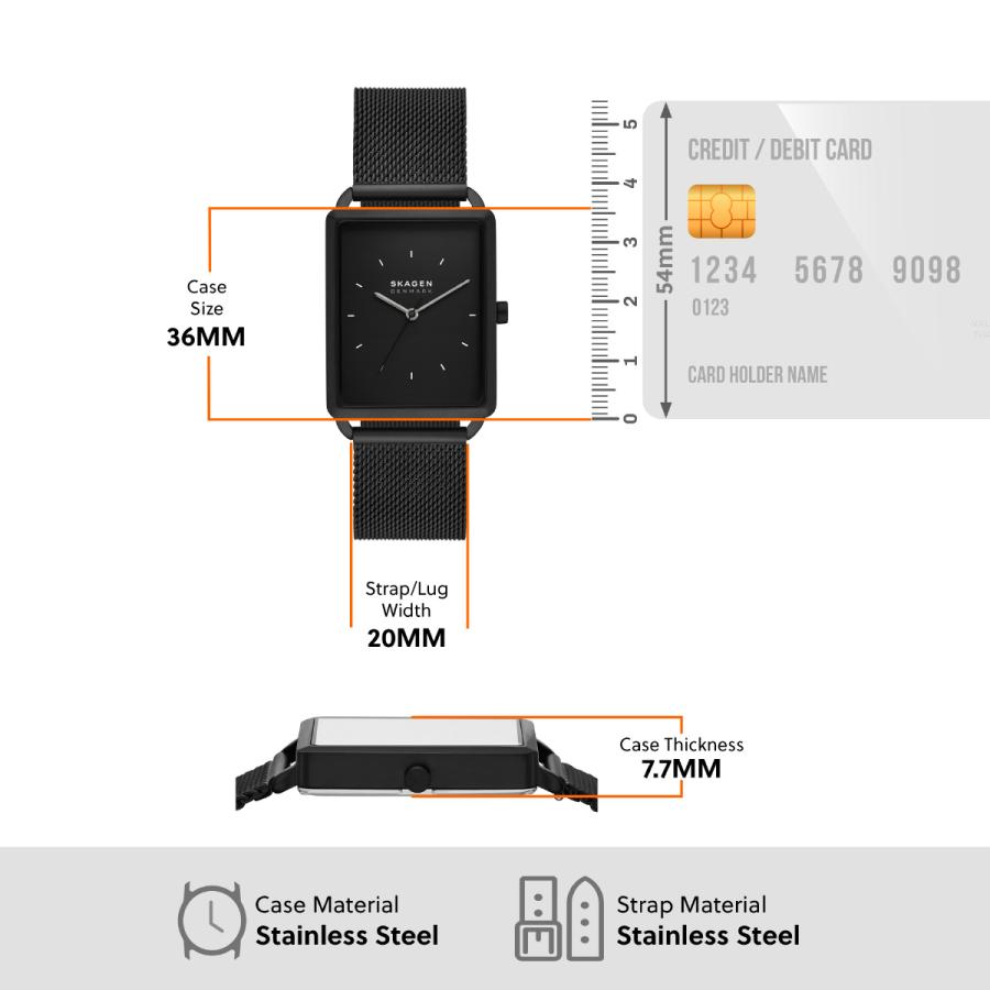 SKAGEN（スカーゲン） 腕時計 メンズ HAGEN 三針 ブラック ステンレス