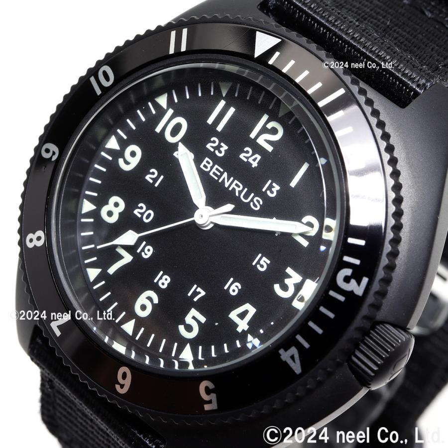 BENRUS ブラック MB氏紹介 BENRUS ベンラス 腕時計 メンズ コンバット TYPE-II BK COMBAT BK