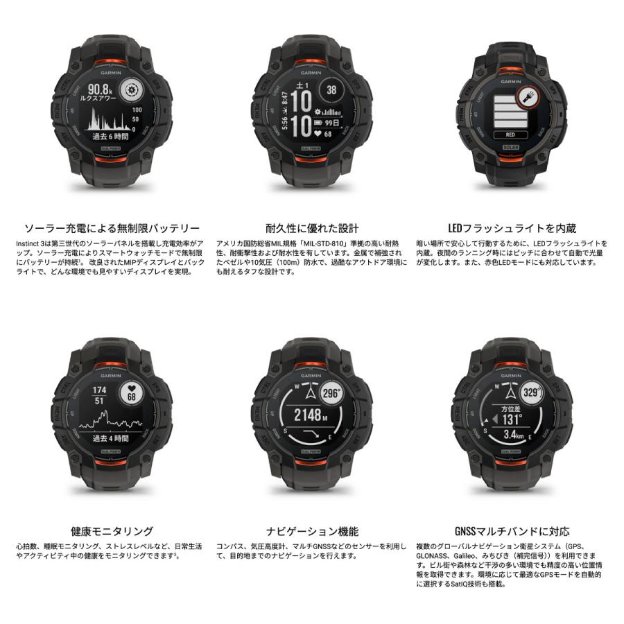 garmin Instinct 3 dual power 45mm 未使用品 GARMIN（ガーミン） [期間限定価格] GARMIN Instinct3 Dual Power 45mm