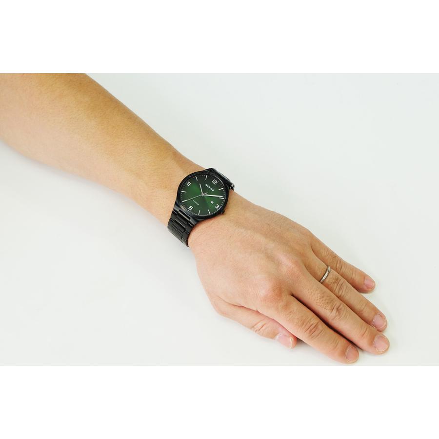 BERING 腕時計 ブラック/グリーン15240-728 ベーリング 