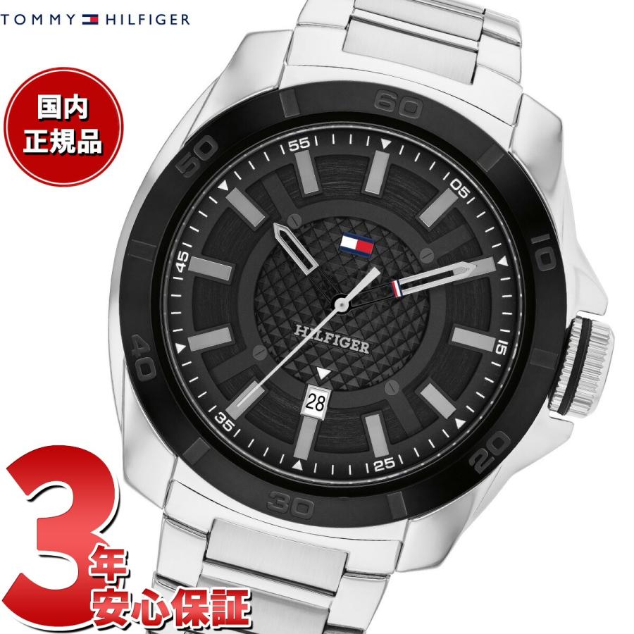 トミーヒルフィガーTOMMY HILFIGER 腕時計メンズ黒腕時計