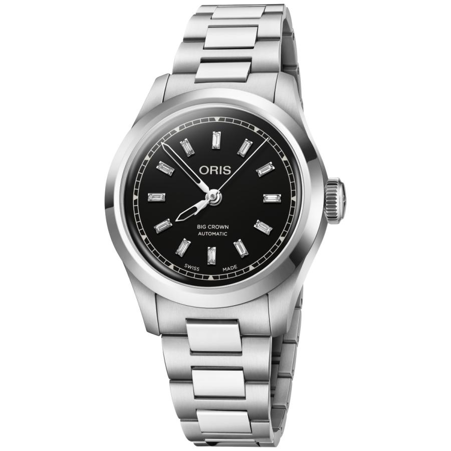 ORIS 自動巻き時計 黒文字盤 25 jewels BIG CROWN オリス ORIS ビッグクラウン ダイヤモンド 腕時計 自動巻き