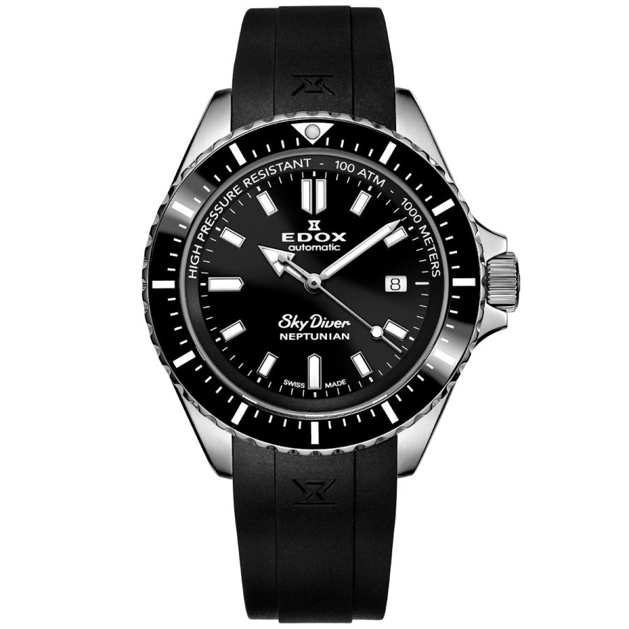 EDOX ネプチュニアン 1000mダイバー自動巻き腕時計 黒 EDOX（エドックス） （ノベルティー付き）エドックス ネプチュニアン