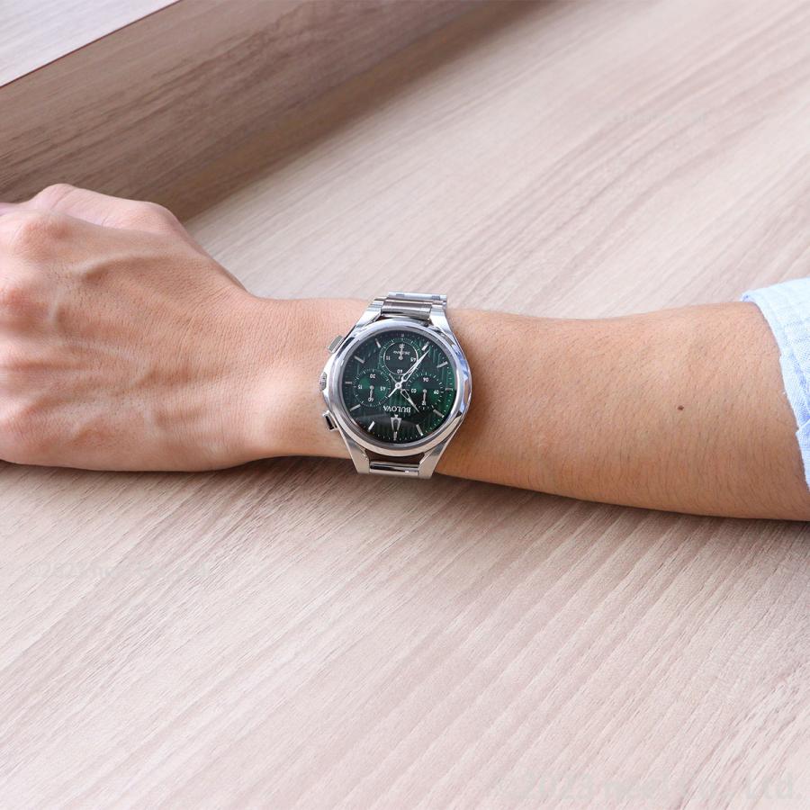 新品【日本未発売】BULOVA クラシック レザー グリーン文字盤 腕時計 BULOVA】メタルグリーンがカッコいい。Curv 96A297レビュー - チック