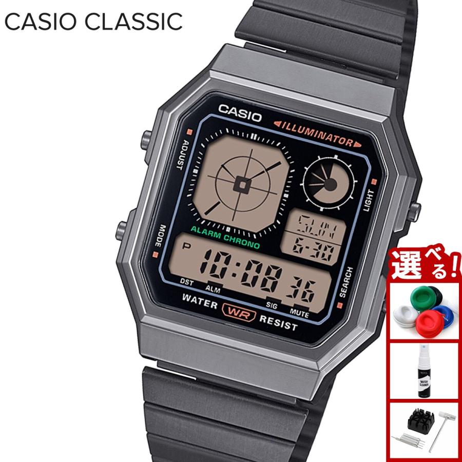 CASIO A130WEGG BLK デジタル腕時計 CASIO CLASSIC A130WEGG-1AJF GUNMETAL/BLK アナデジ カシオ