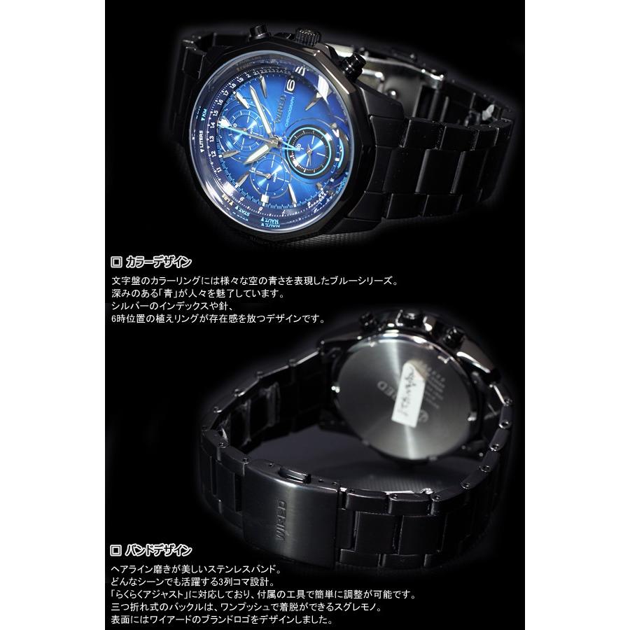 セイコー ワイアード 腕時計 メンズ ブルー クロノグラフ AGAW421 ワイアード セイコー 腕時計 メンズ ブルー クロノグラフ AGAW421 BLUE