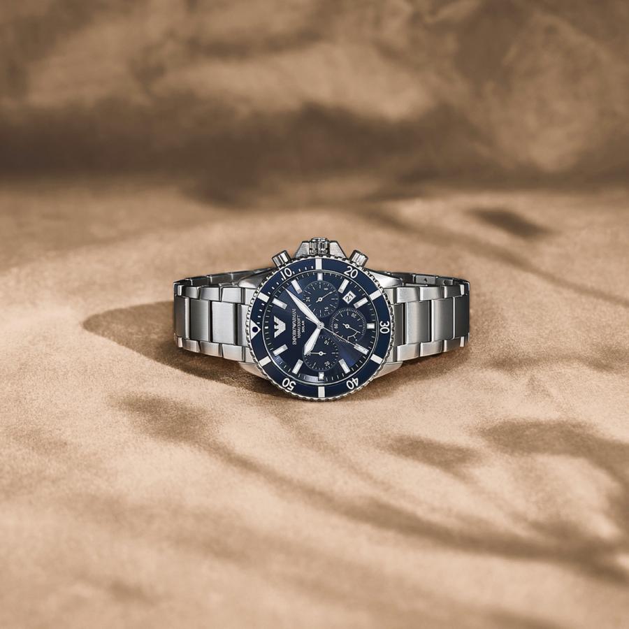 【美品】稼動品 エンポリオアルマーニ ソーラーパワー クロノグラフ ブルー 楽天市場】ブルー 青（ブランドエンポリオ・アルマーニ