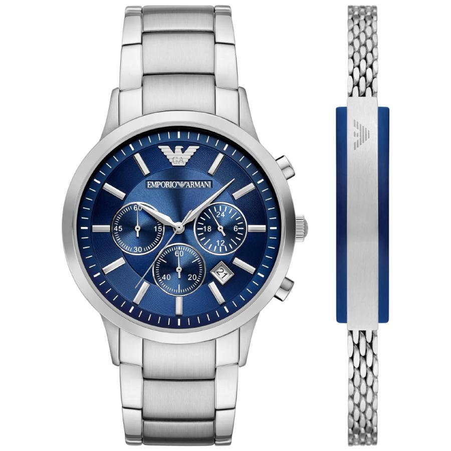 （ノベルティー付き）エンポリオアルマーニ EMPORIO ARMANI 腕時計 メンズ クロノグラフ ステンレス AR80081SETの画像
