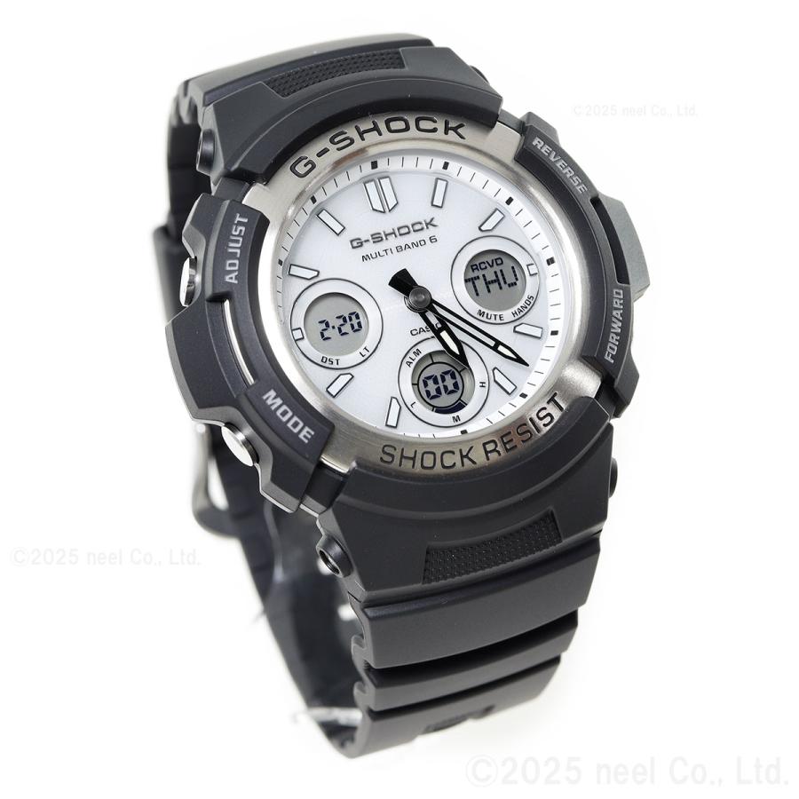 【未使用に近い】ジーショック 電波ソーラー ブラック×ホワイト G-SHOCK Gショック 電波ソーラー 腕時計 メンズ 黒 ブラック AWG-M100S