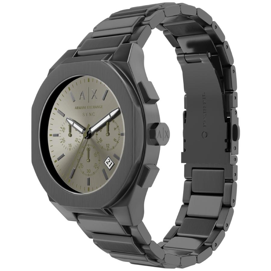 ARMANI EXCHANGE アルマーニエクスチェンジ クロノグラフ  SS×ラバー/シルバー×ブラック AX1214     / 240001198766 アルマーニエクスチェンジ/Armani Exchange/腕時計/メンズ/クロノ