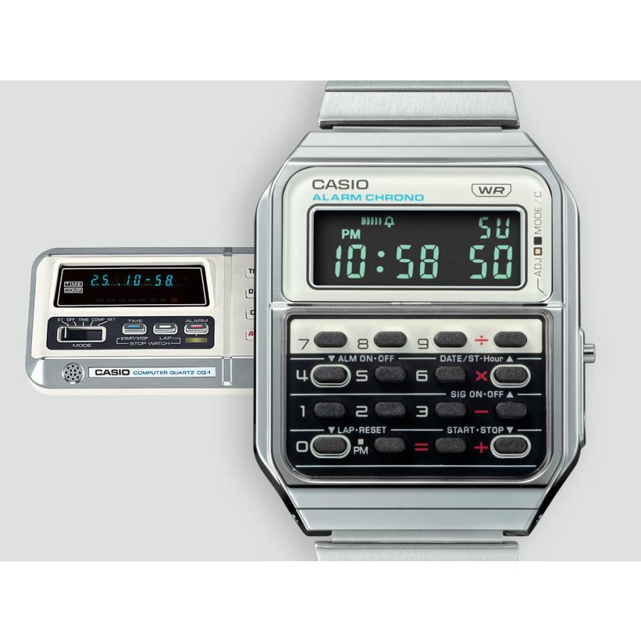 倍々+5倍！最大ポイント30倍！本日限定！カシオ CASIO CLASSIC 限定 腕時計 CA-500WE-7BJF 複合電卓 CQ-1 でんクロ モチーフ｜neel｜04