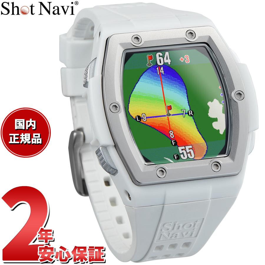 ショットナビ　クレスト　ホワイトシルバー Shot Navi Crest(ショットナビ) ホワイト×シルバー GPSゴルフ