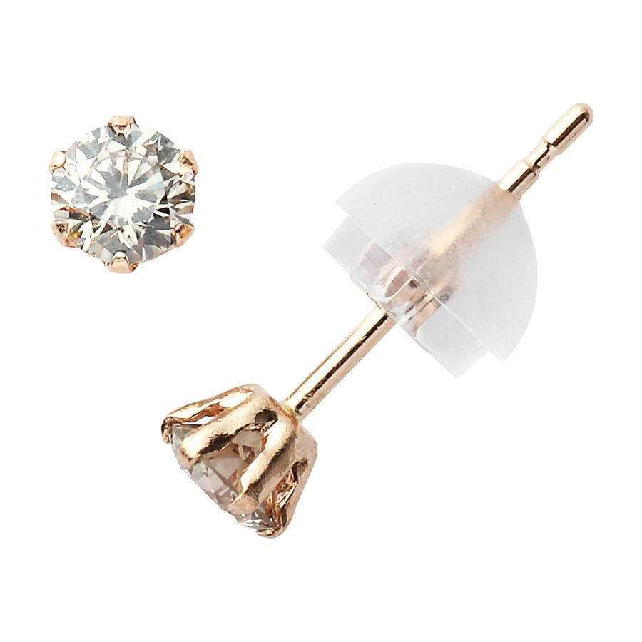 ダイヤモンド ピアス 0.3カラット 0.3ct ピンクゴールド 18金 K18 