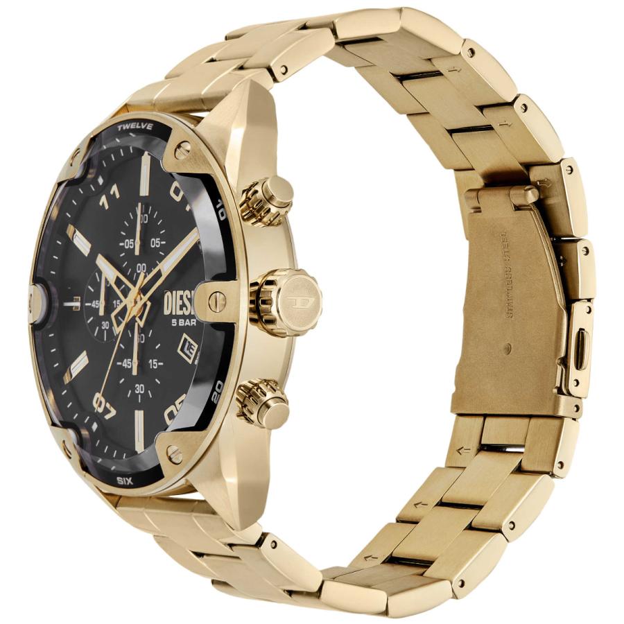 ディーゼル DIESEL 腕時計 メンズ SPIKED クロノグラフ ゴールドトーン