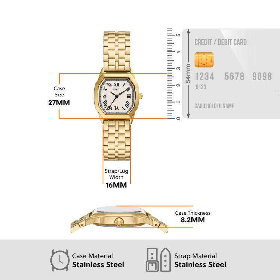 FOSSIL フォッシル 腕時計 レディース HARLOW 三針 ゴールド FOSSIL フォッシル 腕時計 レディース HARLOW 三針 ゴールド