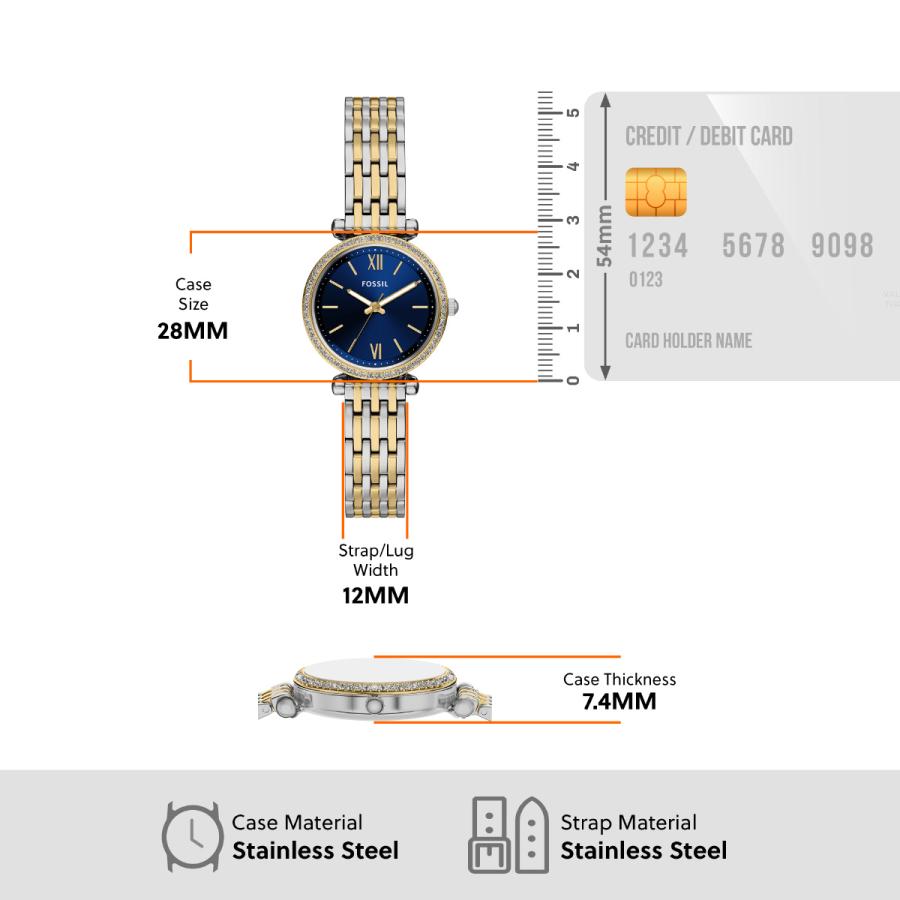 CARLIE （ノベルティー付き）フォッシル FOSSIL 腕時計 レディース 三