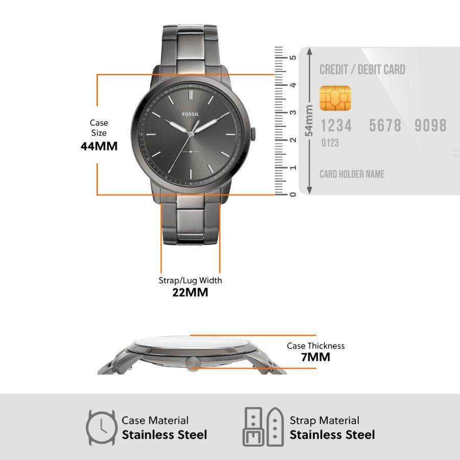 MINIMALIST フォッシル FOSSIL 腕時計 メンズ THE 三針 スモーク