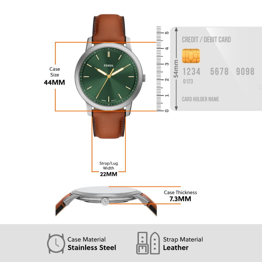 フォッシル FOSSIL 腕時計 メンズ MINIMALIST 三針 ブラウンレザーウォッチ FS6094 : neelセレクトショップ ...