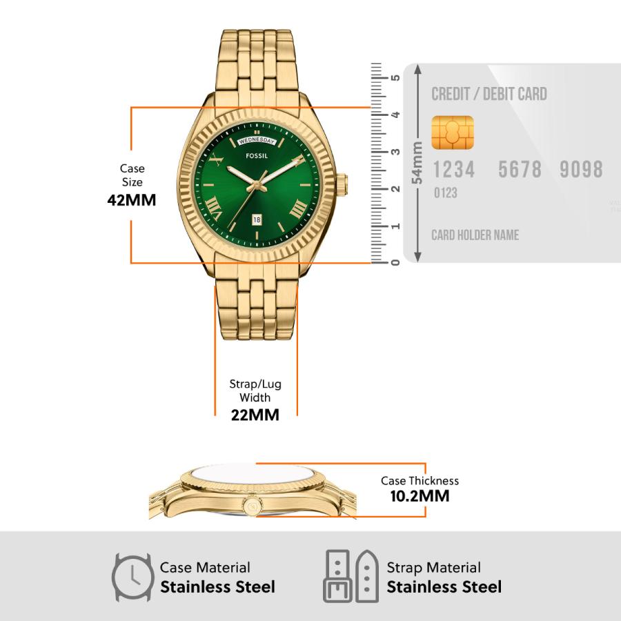 CAMPBELL （ノベルティー付き）フォッシル FOSSIL 腕時計 メンズ 三針