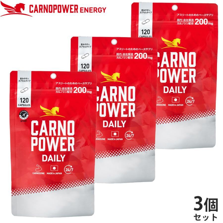 カルノパワー DAILY 120粒×3個セット カルノシン スポーツサプリメント 