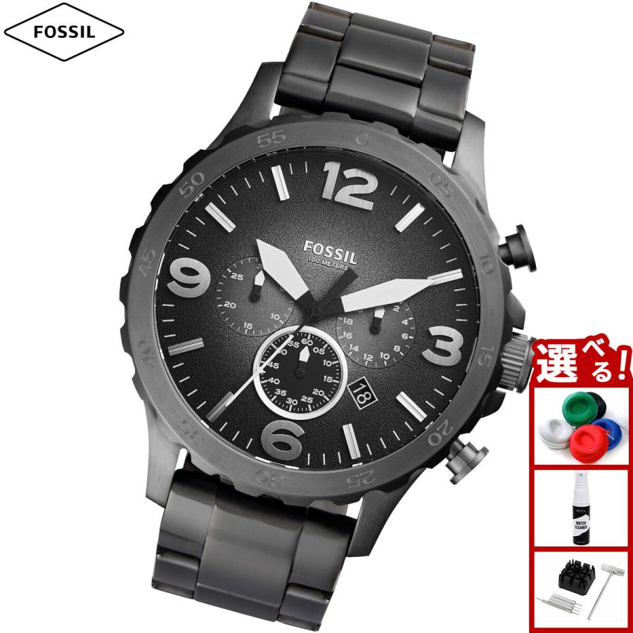 FOSSIL フォッシル 腕時計 メンズ NATE クロノグラフ スモーク