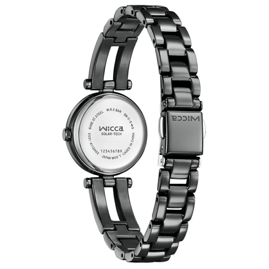 wicca（ウィッカ） シチズン ソーラー ハーフバングル オールブラック