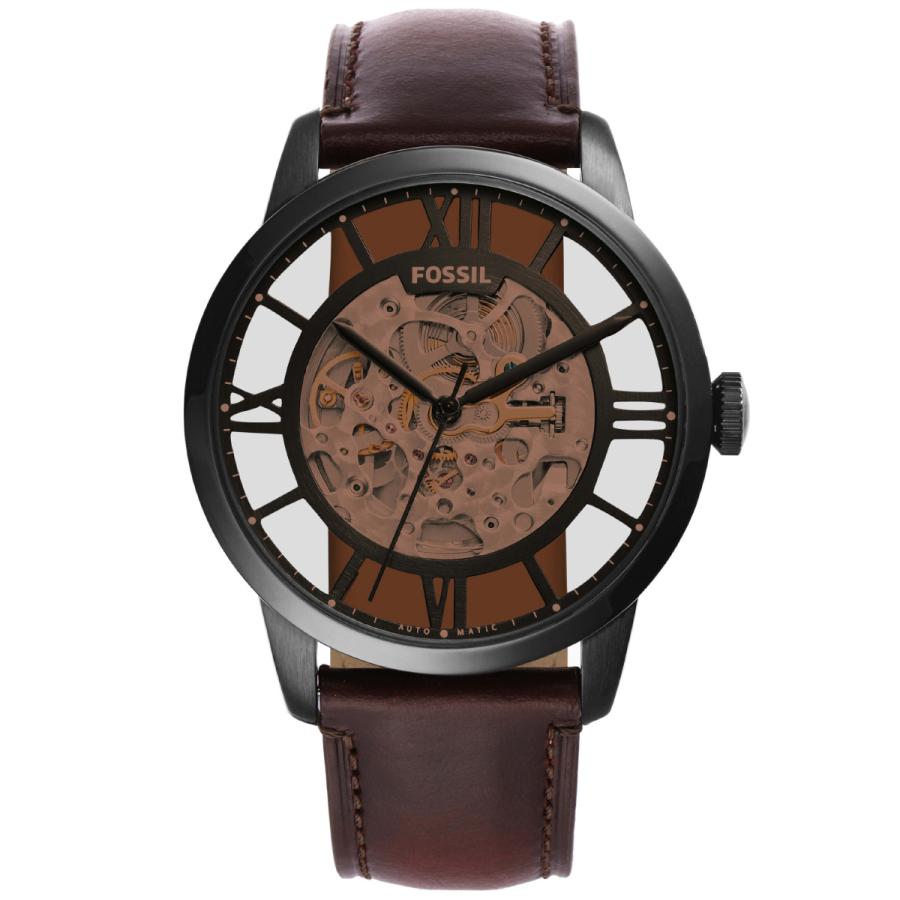 TOWNSMAN フォッシル FOSSIL 腕時計 メンズ 自動巻き オートマティック ダークブラウン レザーウォッチ ME3098 ...