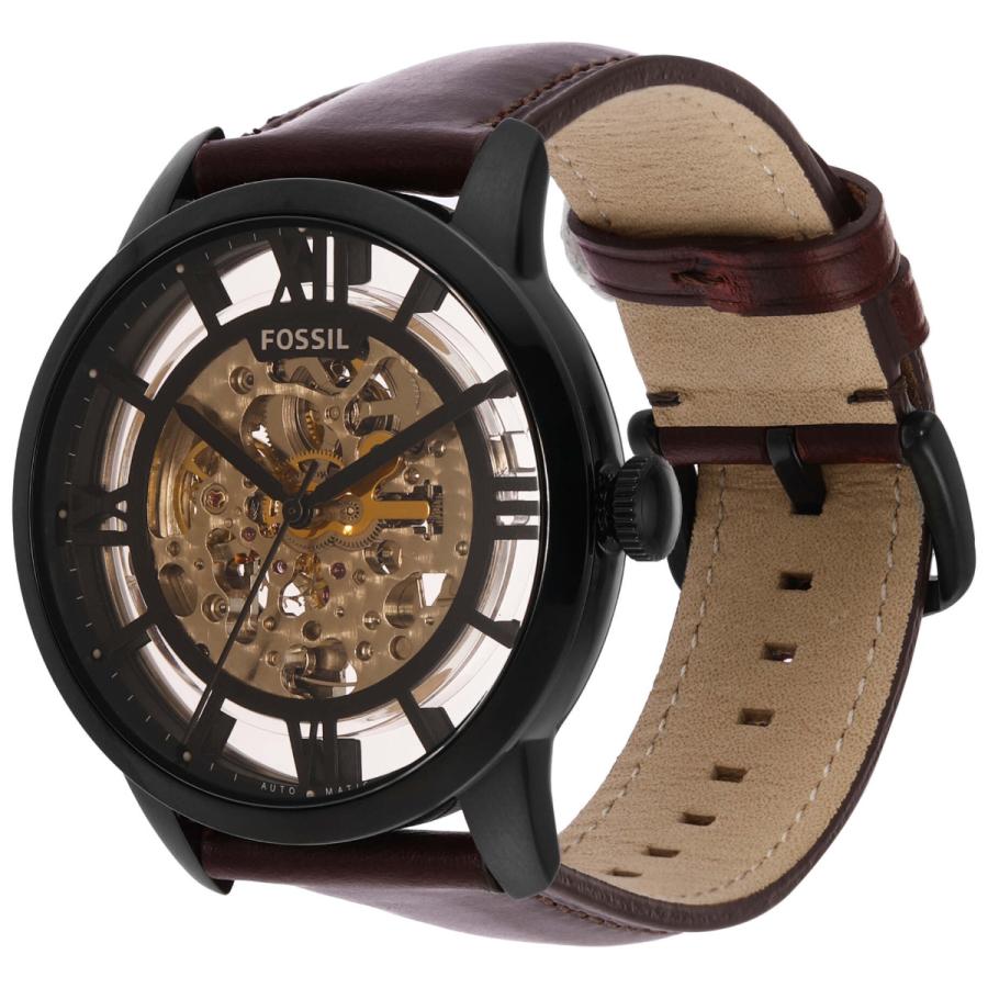 TOWNSMAN フォッシル FOSSIL 腕時計 メンズ 自動巻き オートマティック ダークブラウン レザーウォッチ ME3098 ...