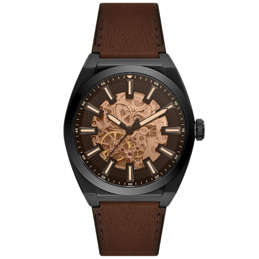 フォッシル FOSSIL 腕時計 メンズ 自動巻き EVERETT オートマティック ダークブラウン LiteHideレザー ME3207の画像